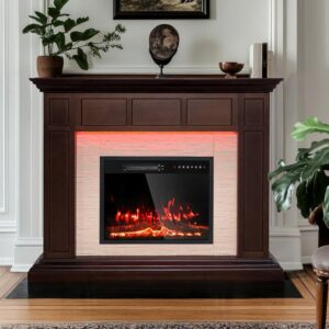 50‘Electric Fireplace with Mantel