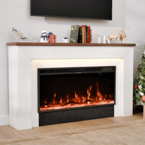 62" Electric Fireplace with Mantel