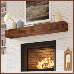Fireplace Mantel Shelf 60 Inches - Handcrafted Wood Mantles for Over Fireplace