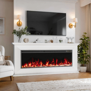 Electric Fireplace with Mantel
