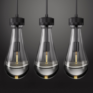 Raindrop Pendant Light - Black Pendant Lights Kitchen Island 3 Pack