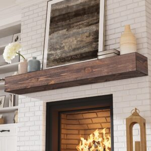 Fireplace Mantel-72 Inch - Black