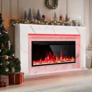 50’‘Electric Fireplace with Mantel