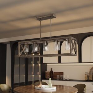 Upgraded Burlywood Dining Room Light Fixture