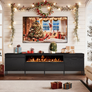 80" Electric Fireplace TV Stand with 40" Recessed Fireplace Heater