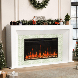 65 inch Electric Fireplace with Mantel