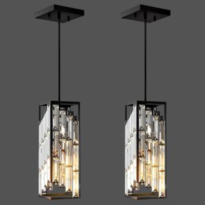 Black Pendant Lights Kitchen Island 2 Pack