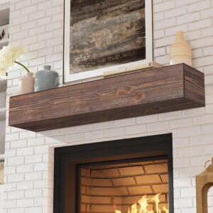 Fireplace Mantel-48 Inch Inch -Aged Brown