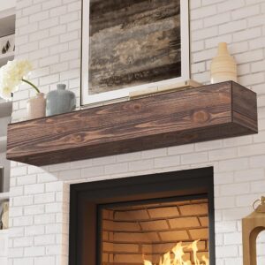 Fireplace Mantel-54 Inch Inch -Aged Brown