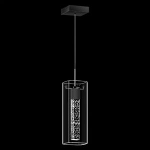 Single Matte Black Bubble Glass Pendant