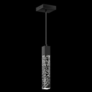 Single Brushed Black Bubble Glass Pendant